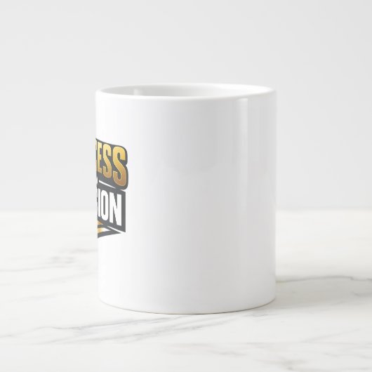 黒背景のSuccess Gold Typography ジャンボコーヒーマグカップ (正面)