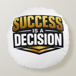 黒背景のSuccess Gold Typography ラウンドクッション