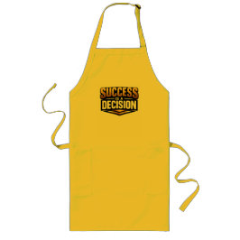 黒背景のSuccess Gold Typography ロングエプロン