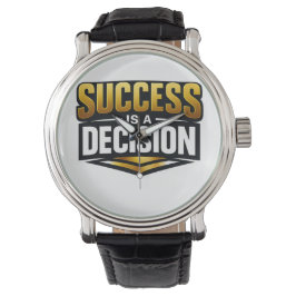黒背景のSuccess Gold Typography 腕時計