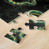 黒背景スネークパターンデザイン ジグソーパズル (側面)