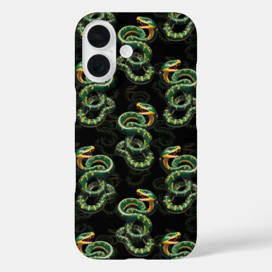 黒背景スネークパターンデザイン Case-Mate iPhoneケース (裏面)