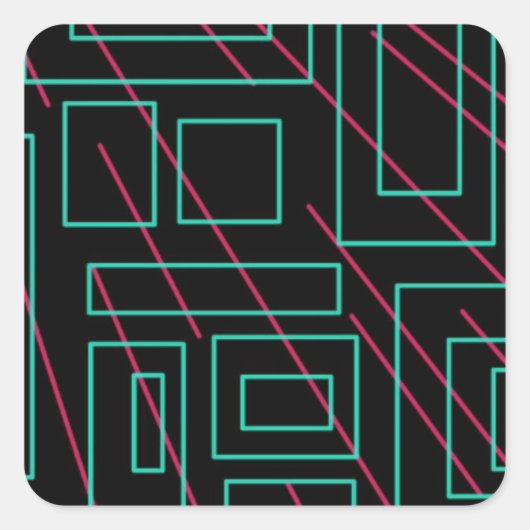 黒背景デザイン スクエアシール (正面)