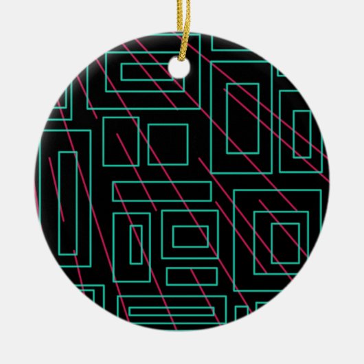 黒背景デザイン セラミックオーナメント (正面)