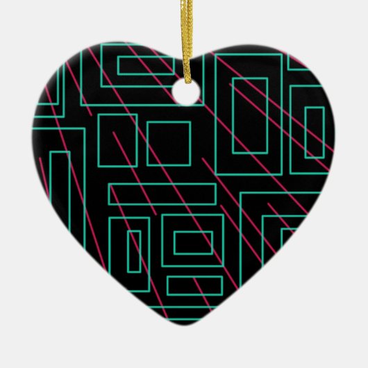 黒背景デザイン セラミックオーナメント (正面)