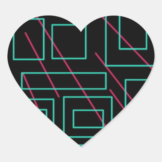 黒背景デザイン ハートシール (正面)