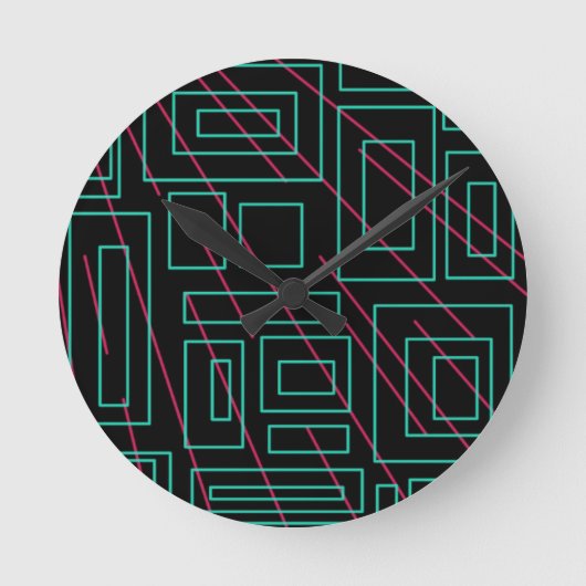 黒背景デザイン ラウンド壁時計 (正面)