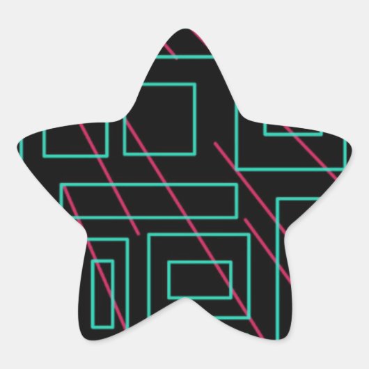 黒背景デザイン 星シール (正面)