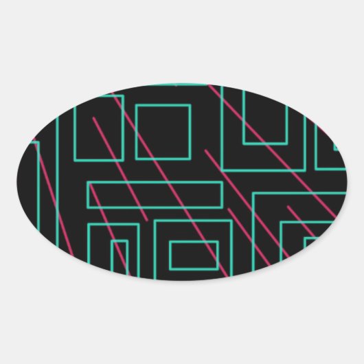 黒背景デザイン 楕円形シール (正面)