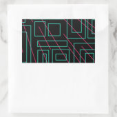 黒背景デザイン 長方形シール (バッグ)