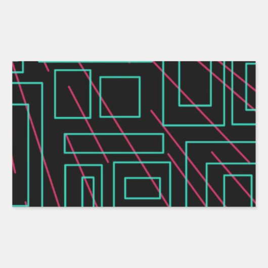 黒背景デザイン 長方形シール (正面)