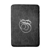 黒背景ホワイトダイヤモンドB バスマット (正面縦)