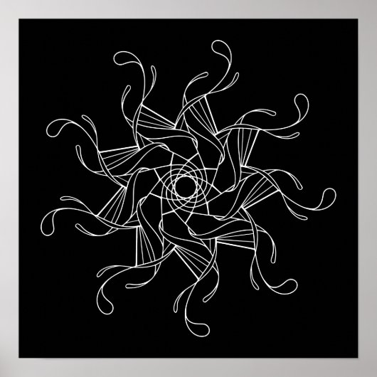 黒背景マンダラ大成色 ポスター (正面)