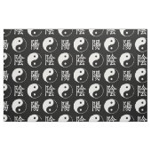 黒背景中国の陽模様 ファブリック (ファットクウォーター)