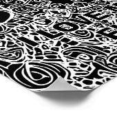 黒背景抽象芸術猫アダルトカラーリング ポスター (角)