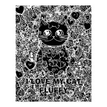 黒背景抽象芸術猫アダルトカラーリング