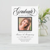  黒脚エレガント写真大学卒業 案内状 (スタンド正面)