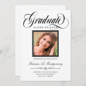  黒脚エレガント写真大学卒業 案内状 (正面/裏面)