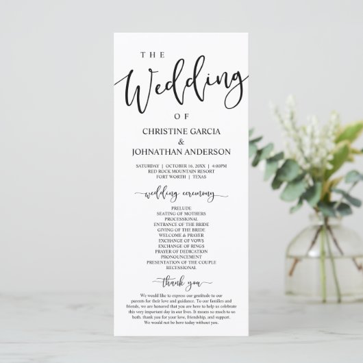 黒脚エレガント本、私たちの結婚儀式 プログラム (スタンド正面)