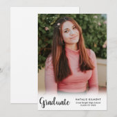 黒脚モダン本大学院写真卒業 案内状 (正面/裏面)