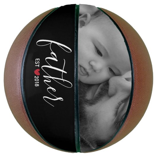 黒脚本の父エスト。年パーソナライズされた写真 バスケットボール (縦)