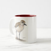 黒膨らまされたチドリのコーヒー・マグ ツートーンマグカップ (正面左)