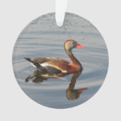 黒膨らまされた笛を吹アヒル オーナメント (正面)