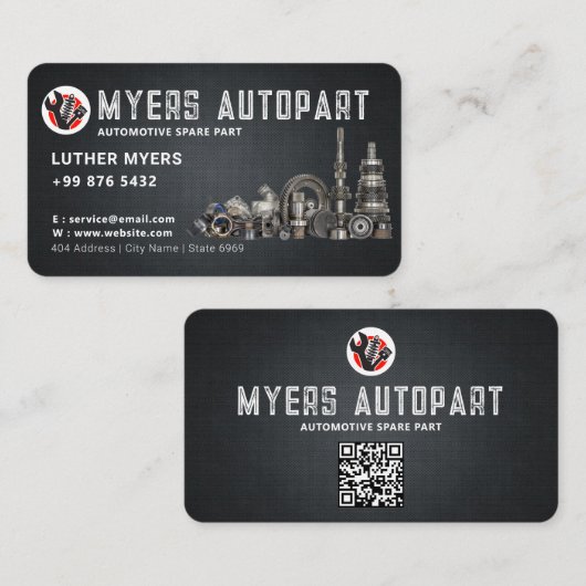 黒自動モダン部品サービス 名刺 (正面/裏面)