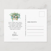 黒自転車ブルーフローラバスケット移動 案内ポストカード (裏面)