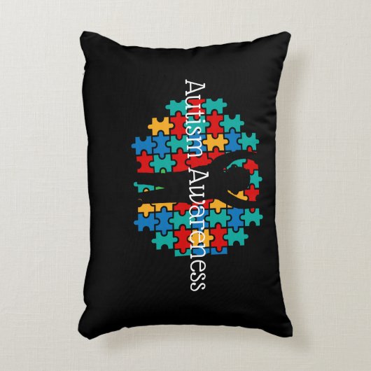 黒自閉症意識パズル アクセントクッション (正面(垂直))