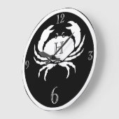 黒航海のモノグラムの蟹 ラージ壁時計 (傾斜)