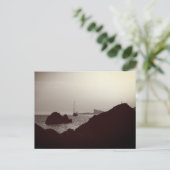 黒航海の白の写真 – boat seascape ポストカード (スタンド正面)
