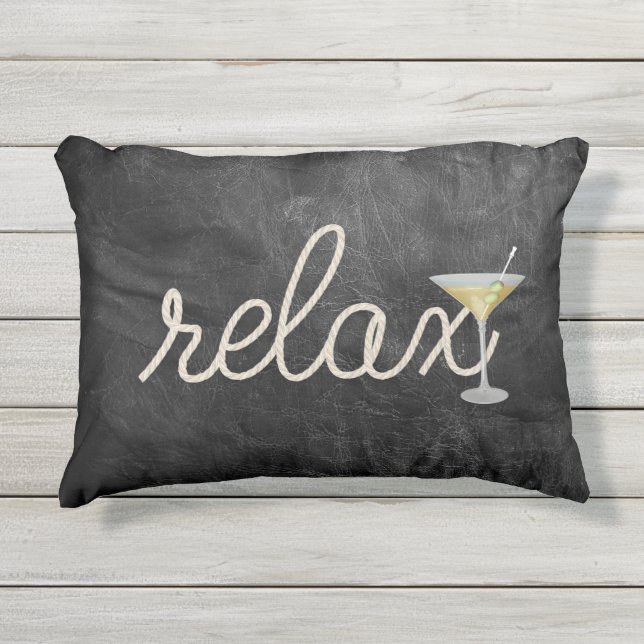 黒航海の革の質感とマルティーニのロープ アウトドアクッション (正面)