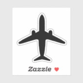 黒航空機シルエットシール シール (シート)