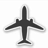 黒航空機シルエットシール シール (正面)