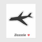 黒航空機シルエット、サイドビューシール シール (シート)
