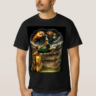 黒色のサッカー選手デザインTシャツ Tシャツ