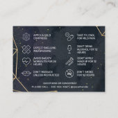 黒色のジオメトリ金ゴールドフィラーアフターケア 名刺 (裏面)