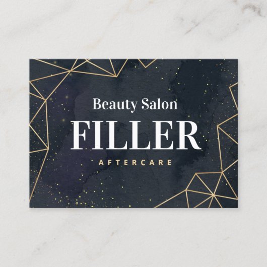 黒色のジオメトリ金ゴールドフィラーアフターケア 名刺 (正面)