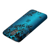 黒色のターコイズ渦巻きフローラを有する金属 Case-Mate SAMSUNG GALAXYケース (下部)