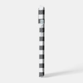 黒色のタータンチェック柄 iPhone 15ケース (左側面)