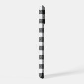 黒色のタータンチェック柄 iPhone 15ケース (右側面)
