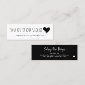 黒色のハートのご購入ありがとうございます。挿入 ロイヤリティカード (正面/裏面)