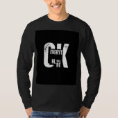 黒色のフルスリーブTシャツのOKデザイン Tシャツ (正面)