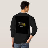 黒色のフル袖Tシャツ Tシャツ (裏面フル)