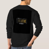 黒色のフル袖Tシャツ Tシャツ (裏面)