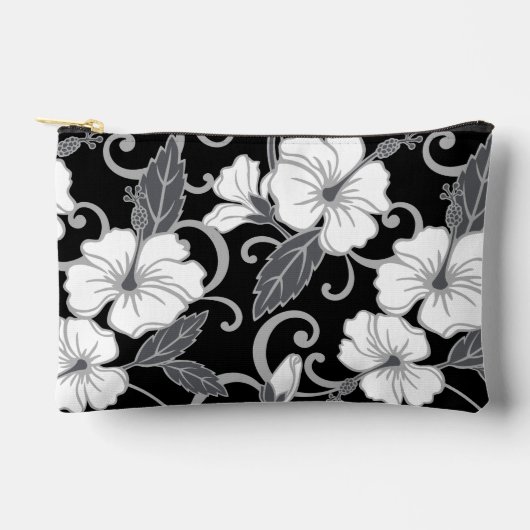 黒色のポリネシアのドリームパターン アクセサリーポーチ (正面)