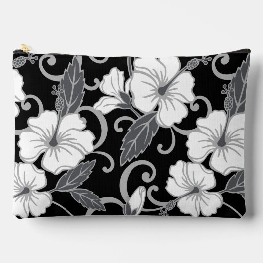 黒色のポリネシアのドリームパターン アクセサリーポーチ (正面)