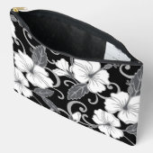 黒色のポリネシアのドリームパターン アクセサリーポーチ (見開き)