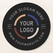 黒色の丸いロカスタムゴブランドの販売促進 ラウンドペーパーコースター (正面)